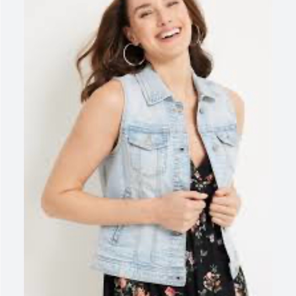 Melville 100% Cotone Light Blue Denim Vest